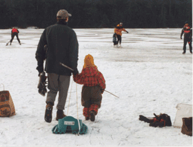Family Enjoying Indian Brook Park in the Snow