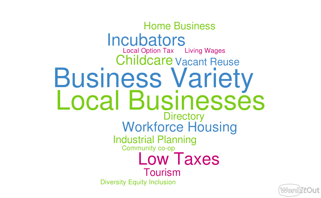 Economic Development Wordcloud Opens in new window