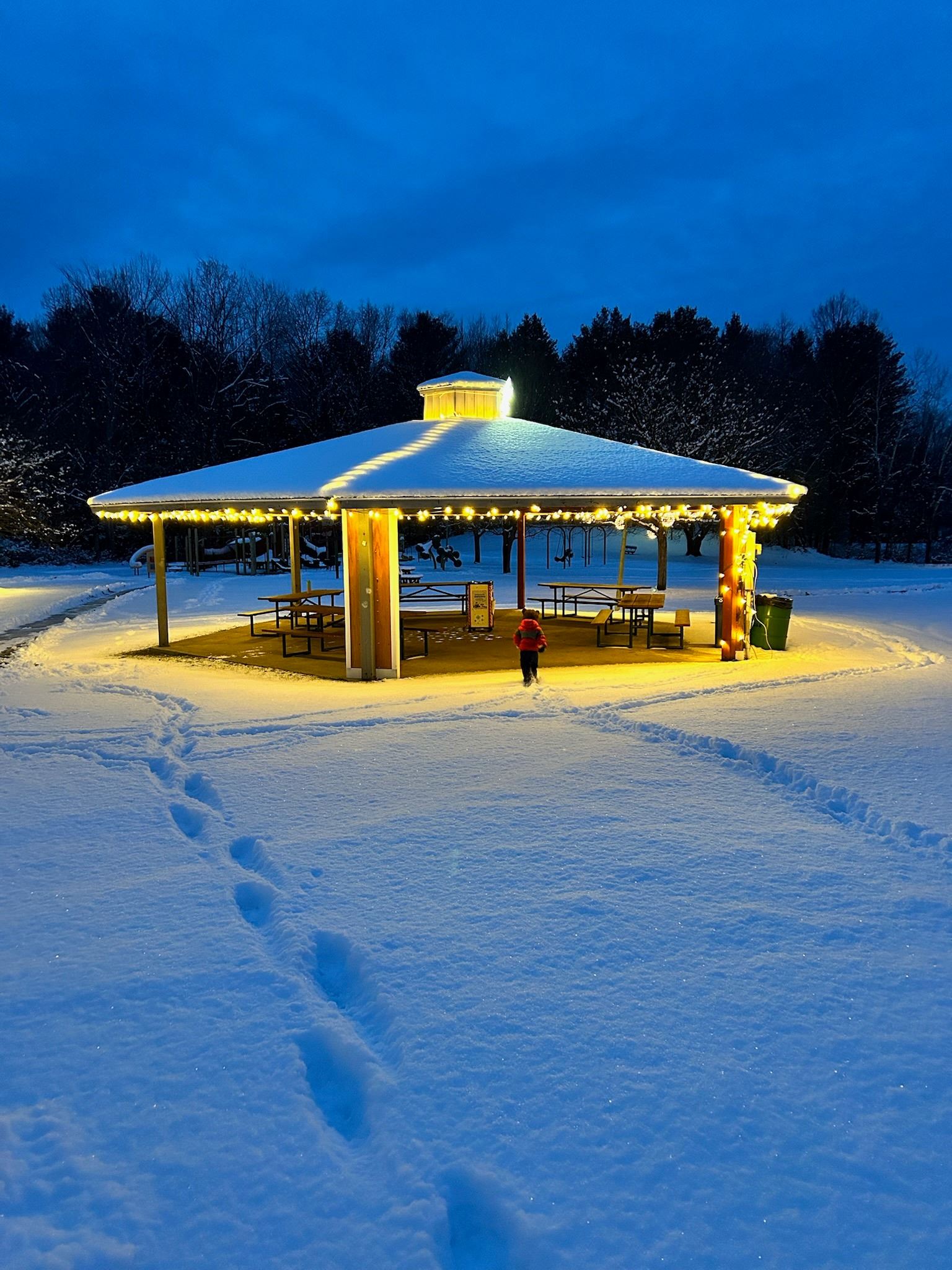 Winter lights and North Pole letters
