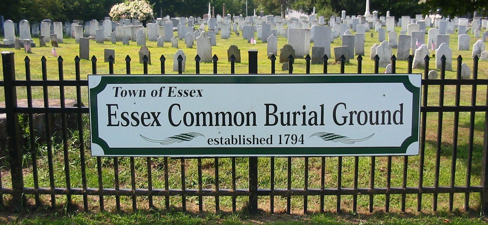 Essex Common Burial Ground Established 1794